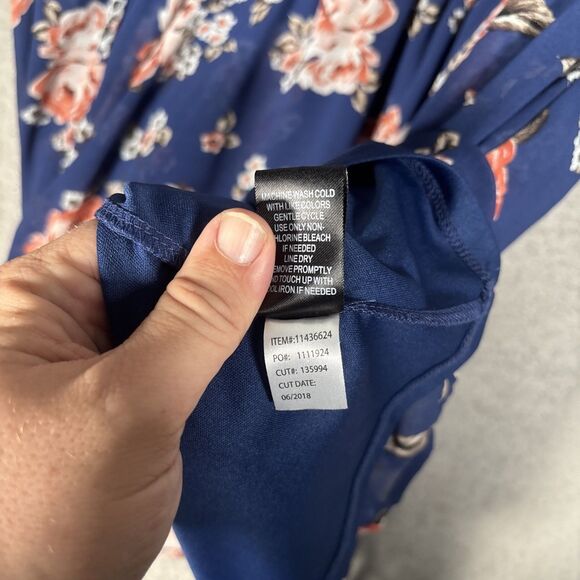 Torrid‎ Dress Women’s Plus Size 3X Blue Floral Mini Navy Blue Roses Garden Party - Picture 16 of 16